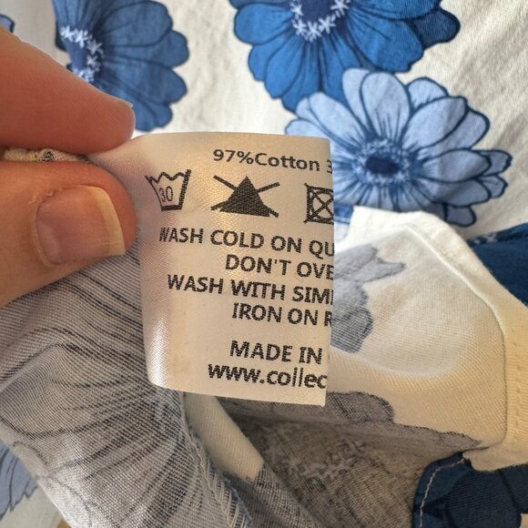 ModCloth x Collectif Blue Floral Peplum Blouse with Hedgehogs – Size 20 - Picture 12 of 13